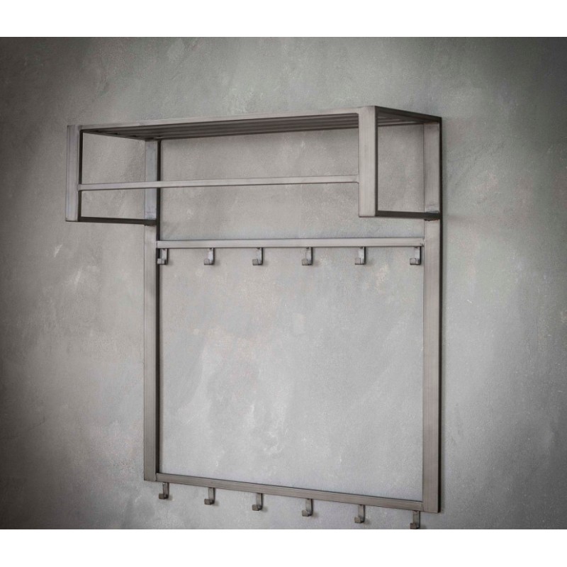 ZI Coat rack industrial 2x6 hooks rod -hat shelf